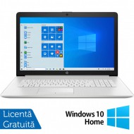 Laptop Nou HP 15-DW1024, Intel Core Gen 10 i3-10110U 2.10GHz, 4GB DDR4, 128GB SSD, 15.6 Inch, Bluetooth, Webcam, Natural Silver + Windows 10 Home