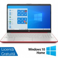 Laptop Nou HP 15-DW1083, Intel Pentium Gold Gen 10 6405U 2.40GHz, 4GB DDR4, 128GB SSD, 15.6 Inch, Webcam, Scarlet Red + Windows 10 Home