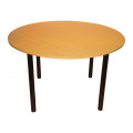Masa Arthur, Blat Lemn, Culoare Fag, Picioare metalice, Forma Rotunda