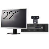 Pachet Calculator HP 800 G2 SFF, Intel Core i5-6500 3.20GHz, 8GB DDR4, 240GB SSD + Monitor 22 Inch + Webcam + Tastatura si Mouse