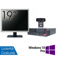 Pachet Calculator Fujitsu E410, Intel Core i3-3220 3.30GHz, 4GB DDR3, 500GB SATA + Monitor 19 Inch + Webcam + Tastatura si Mouse + Windows 10 Pro
