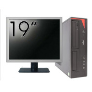 Pachet Calculator Fujitsu E420 Desktop, Intel Core i5-4460 3.20GHz, 8GB DDR3, 120GB SSD, DVD-RW + Monitor 19 Inch