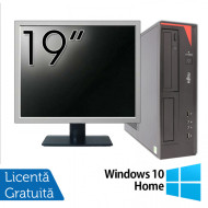 Pachet Calculator Fujitsu E420 Desktop, Intel Core i5-4460 3.20GHz, 8GB DDR3, 120GB SSD, DVD-RW + Monitor 19 Inch + Windows 10 Home
