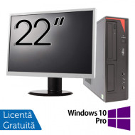 Pachet Calculator Fujitsu E420 Desktop, Intel Core i5-4460 3.20GHz, 8GB DDR3, 500GB SATA, DVD-RW + Monitor 22 Inch + Windows 10 Pro