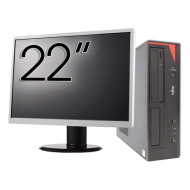 Pachet Calculator Fujitsu E420 Desktop, Intel Core i5-4460 3.20GHz, 8GB DDR3, 120GB SSD, DVD-RW + Monitor 22 Inch