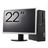 Pachet Refurbished Calculator Lenovo M710 SFF, Intel Core i5-6500 3.20GHz, 8GB DDR4, 256GB SSD + Monitor 22 Inch + Windows 10 Pro