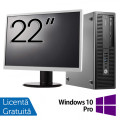 Pachet Refurbished Calculator HP EliteDesk 800 G2 SFF, Intel Core i5-6500 3.20GHz, 8GB DDR4, 256GB SSD, DVD-ROM + Monitor 22 Inch + Windows 10 Pro