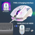 Mouse Nou pentru Gaming, HXSJ T300, 2400dpi, 7 Butoane, RGB, Alb, Wireless