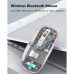 Mouse Nou M133, 2400dpi, 5 Butoane, Indicator Nivel Baterie, Transparent, Gri, Wireless + Bluetooth