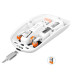 Mouse Nou M233, 1600dpi, 5 Butoane, Indicator Nivel Baterie, Transparent, Alb, Wireless + Bluetooth