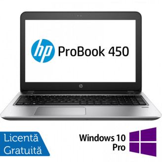 Laptop Refurbished HP ProBook 450 G4, Intel Core i3-7100U 2.40GHz, 8GB DDR4, 128GB SSD, 15.6 Inch Full HD, Webcam, Tastatura Numerica + Windows 10 Pro