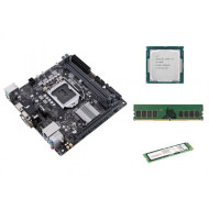Kit Placa de Baza Second Hand Asus PRIME H310I-PLUS R2.0 + Procesor Intel Core i3-8100 3.60GHz, 8GB DDR4, SSD 256GB NVME, Shield, Cooler