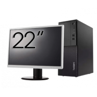 Pachet Second Hand Calculator LENOVO M710T Tower, Intel Core i3-6100 3.70GHz, 8GB DDR4, 256GB SSD, DVD-ROM + Monitor 22 Inch