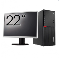 Pachet Refurbished Calculator LENOVO M710T Tower, Intel Core i3-6100 3.70GHz, 8GB DDR4, 256GB SSD, DVD-ROM + Monitor 22 Inch + Windows 10 Home
