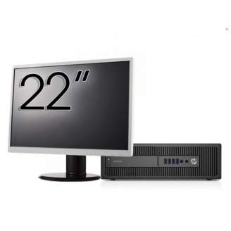 Pachet Refurbished Calculator HP ProDesk 600 G2 SFF, Intel Core i7-6700 3.40GHz, 8GB DDR4, 256GB SSD + Monitor 22 Inch + Windows 10 Home