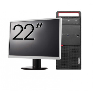 Pachet Calculator Second Hand LENOVO M800 Tower, Intel Core i3-6100 3.70GHz, 8GB DDR4, 512GB SSD, DVD-ROM + Monitor 22 Inch