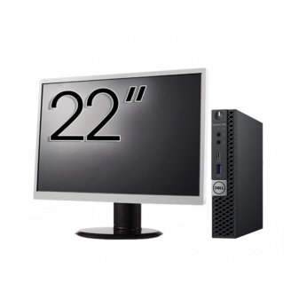 Pachet Calculator Refurbished DELL OptiPlex 7060 Mini PC, Intel Core i5-8500T 2.10 - 3.50GHz, 8GB DDR4, 256GB SSD + Monitor 22 Inch + Windows 10 Home