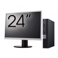 Pachet Calculator Refurbished DELL OptiPlex 7060 Mini PC, Intel Core i5-8500T 2.10 - 3.50GHz, 8GB DDR4, 256GB SSD + Monitor 24 Inch + Windows 10 Pro