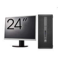 Pachet Calculator Refurbished HP 800 G2 Tower, Intel Core i5-6500 3.20GHz, 16GB DDR4, 512GB SSD + Monitor 24 Inch + Windows 10 Pro