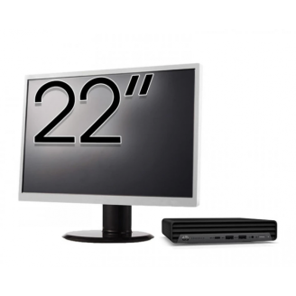 Pachet Calculator Refurbished HP ProDesk 400 G6 Mini, Intel Core i5-10500T 2.30 - 3.80GHz, 8GB DDR4, 256GB SSD + Monitor 22 Inch + Windows 10 Home