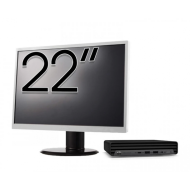 Pachet Calculator Refurbished HP ProDesk 400 G6 Mini, Intel Core i5-10500T 2.30 - 3.80GHz, 8GB DDR4, 256GB SSD + Monitor 22 Inch + Windows 10 Pro