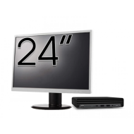 Pachet Calculator Refurbished HP ProDesk 400 G6 Mini, Intel Core i5-10500T 2.30 - 3.80GHz, 8GB DDR4, 256GB SSD + Monitor 24 Inch + Windows 10 Pro