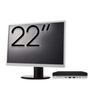 Pachet PC Refurbished HP ProDesk 600 G4 Mini, Intel Core i5-8500T 2.10 - 3.50GHz, 8GB DDR4, 256GB SSD + Monitor 22 Inch + Windows 10 Pro