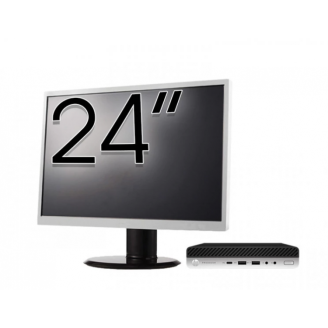 Pachet PC Refurbished HP ProDesk 600 G4 Mini, Intel Core i5-8500T 2.10 - 3.50GHz, 8GB DDR4, 256GB SSD + Monitor 24 Inch + Windows 10 Pro