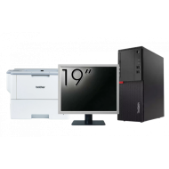 Pachet Second Hand Calculator LENOVO M710T Tower, Intel Core i3-6100 3.70GHz, 8GB DDR4, 256GB SSD, DVD-ROM + Monitor 19 Inch + Imprimanta Brother HL-L6300DW