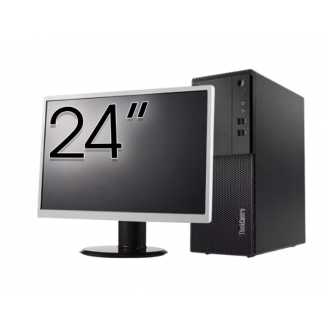 Pachet Second Hand Calculator LENOVO M710T Tower, Intel Core i3-6100 3.70GHz, 8GB DDR4, 256GB SSD, DVD-ROM + Monitor 24 Inch