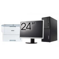 Pachet Second Hand Calculator LENOVO M710T Tower, Intel Core i3-6100 3.70GHz, 8GB DDR4, 256GB SSD, DVD-ROM + Monitor 24 Inch + Imprimanta Brother HL-L6300DW