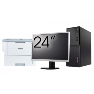 Pachet Second Hand Calculator LENOVO M710T Tower, Intel Core i3-6100 3.70GHz, 8GB DDR4, 256GB SSD, DVD-ROM + Monitor 24 Inch + Imprimanta Brother HL-L6300DW