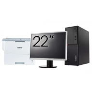 Pachet Second Hand Calculator LENOVO M710T Tower, Intel Core i3-6100 3.70GHz, 8GB DDR4, 256GB SSD, DVD-ROM + Monitor 22 Inch + Imprimanta Brother HL-L6300DW
