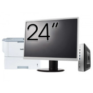 Pachet PC Second Hand HP T730 Thin Client, AMD RX-427BB 2.70-3.60GHz, 8GB DDR3, 32GB SSD Flash + Monitor 24" & Imprimanta Brother HL-L6300DW