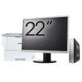Pachet PC Second Hand HP T730 Thin Client, AMD RX-427BB 2.70-3.60GHz, 8GB DDR3, 32GB SSD Flash + Monitor 22" & Imprimanta Brother HL-L6300DW