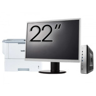 Pachet PC Second Hand HP T730 Thin Client, AMD RX-427BB 2.70-3.60GHz, 8GB DDR3, 32GB SSD Flash + Monitor 22" & Imprimanta Brother HL-L6300DW