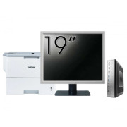 Pachet PC Second Hand HP T730 Thin Client, AMD RX-427BB 2.70-3.60GHz, 8GB DDR3, 32GB SSD Flash + Monitor 19" & Imprimanta Brother HL-L6300DW