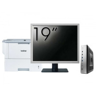 Pachet PC Second Hand HP T730 Thin Client, AMD RX-427BB 2.70-3.60GHz, 8GB DDR3, 32GB SSD Flash + Monitor 19" & Imprimanta Brother HL-L6300DW