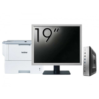 Pachet PC Second Hand HP T730 Thin Client, AMD RX-427BB 2.70-3.60GHz, 8GB DDR3, 32GB SSD Flash + Monitor 19" & Imprimanta Brother HL-L6300DW