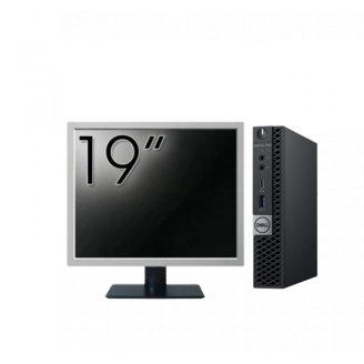 Pachet Calculator Second Hand DELL OptiPlex 7060 Mini PC, Intel Core i5-8500T 2.10 - 3.50GHz, 8GB DDR4, 256GB SSD + Monitor 19 Inch