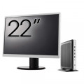 Pachet PC Second Hand HP T630 Thin Client, AMD GX-420GI 2.00GHz, 8GB DDR4, 128GB SSD + Monitor 22"