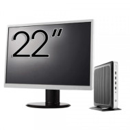 Pachet PC Second Hand HP T630 Thin Client, AMD GX-420GI 2.00GHz, 8GB DDR4, 128GB SSD + Monitor 22"