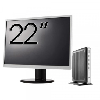Pachet PC Second Hand HP T630 Thin Client, AMD GX-420GI 2.00GHz, 8GB DDR4, 128GB SSD + Monitor 22"