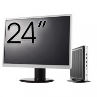 Pachet PC Second Hand HP T630 Thin Client, AMD GX-420GI 2.00GHz, 8GB DDR4, 128GB SSD + Monitor 24"
