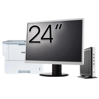 Pachet PC Second Hand HP T630 Thin Client, AMD GX-420GI 2.00GHz, 8GB DDR4, 128GB SSD + Monitor 24" & Imprimanta Brother HL-L6300DW