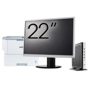 Pachet PC Second Hand HP T630 Thin Client, AMD GX-420GI 2.00GHz, 8GB DDR4, 128GB SSD + Monitor 22" & Imprimanta Brother HL-L6300DW