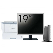 Pachet PC Second Hand HP T630 Thin Client, AMD GX-420GI 2.00GHz, 8GB DDR4, 128GB SSD + Monitor 19" & Imprimanta Brother HL-L6300DW