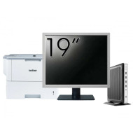 Pachet PC Second Hand HP T630 Thin Client, AMD GX-420GI 2.00GHz, 8GB DDR4, 128GB SSD + Monitor 19" & Imprimanta Brother HL-L6300DW