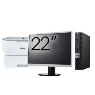 Pachet Calculator Second Hand DELL OptiPlex 7060 Mini PC, Intel Core i5-8500T 2.10 - 3.50GHz, 8GB DDR4, 256GB SSD + Monitor 22 Inch + Imprimanta Brother HL-L6300DW