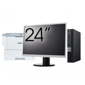 Pachet Calculator Second Hand DELL OptiPlex 7060 Mini PC, Intel Core i5-8500T 2.10 - 3.50GHz, 8GB DDR4, 256GB SSD + Monitor 24 Inch + Imprimanta Brother HL-L6300DW